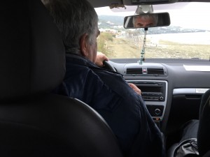 Our taxi driver Lefteris, a guy that can tell you everything about the island! I think it´s cheaper to take a taxi than renting a car. Call +306973553535!
